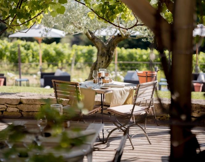 les-vignes-et-son-jardin restaurant traditionnel à Gargas, hotel 5 étoiles luxe coquillade provence en Luberon