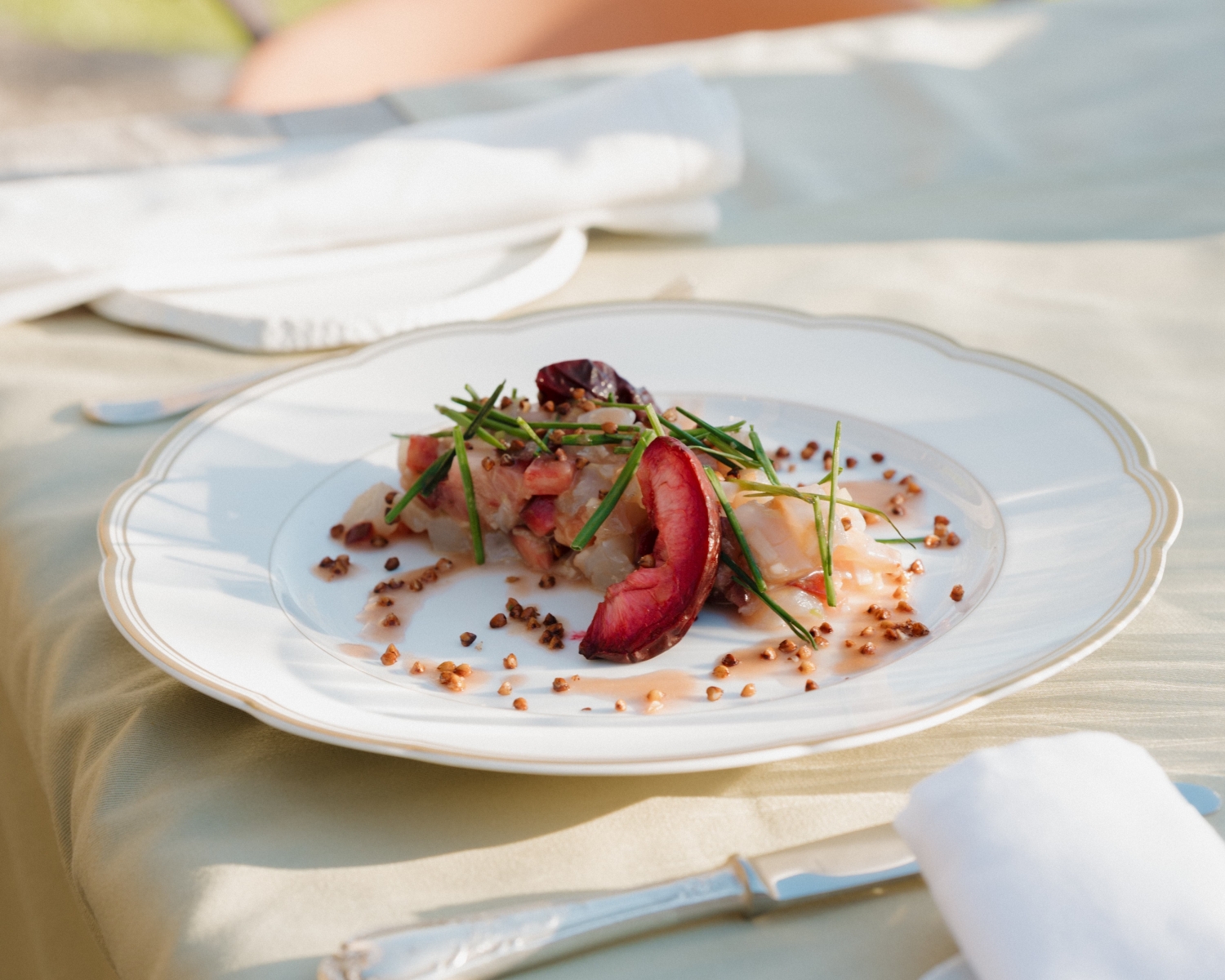 traditional restaurant bistrot les vignes and its garden, hotel coquillade provence in the luberon at gargas
